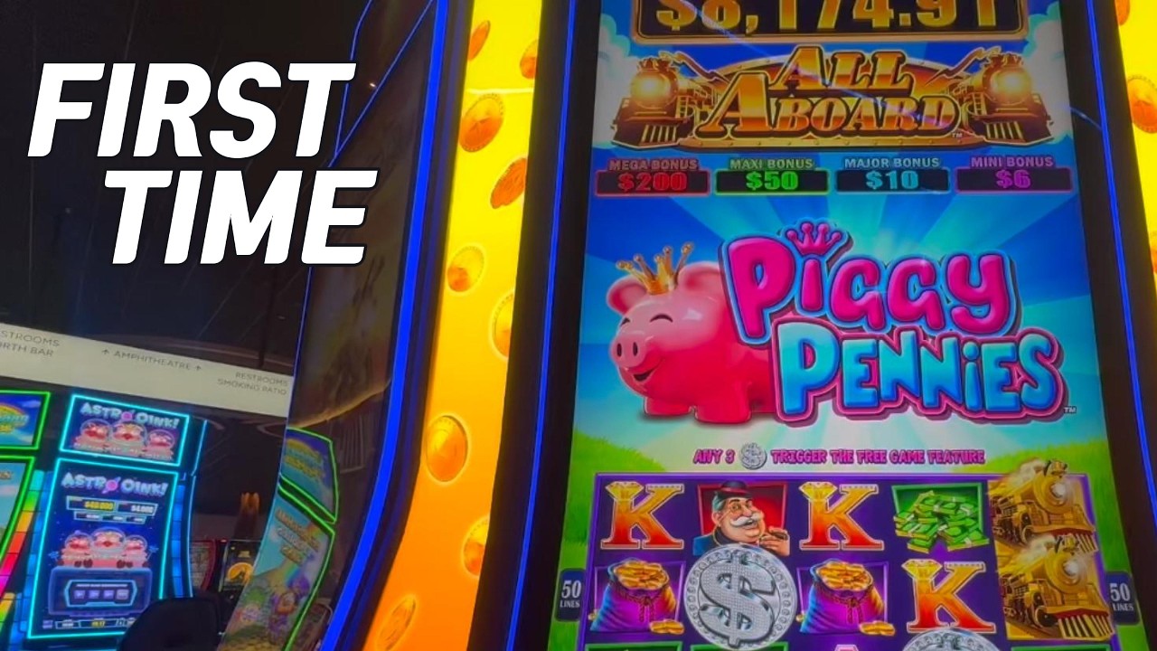 Trying Out a New Machine, How Is It? | ALL ABOARD PIGGY PENNIES Slot Machine