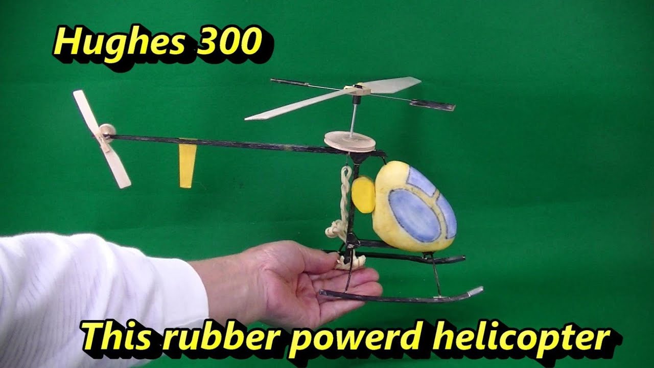 This rubber power helicopter  Hughes 300 model