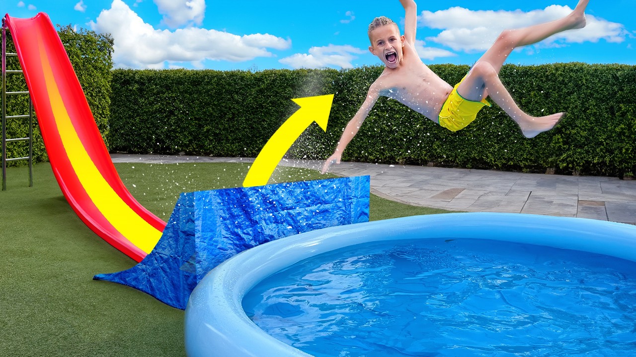 WE BUILT AN EXTREME SLIP AND SLIDE RAMP! 😱🔥