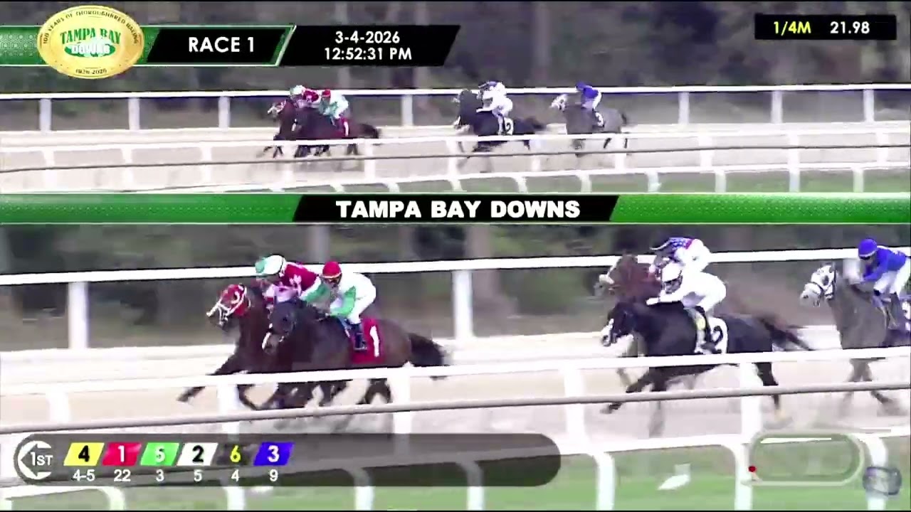 1ra Carrera de Tampa Bay Downs | Miercoles 4 de Marzo de 2026