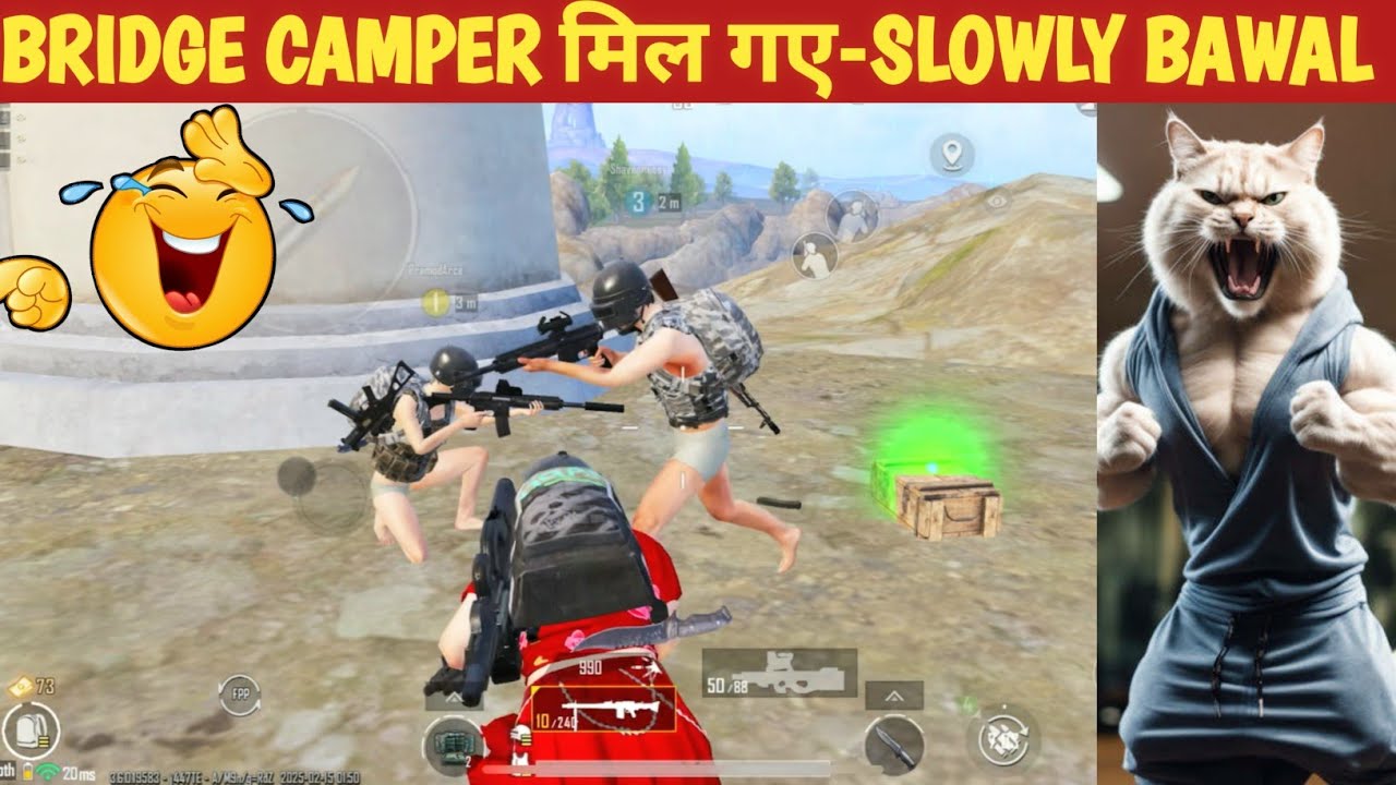 BRIDGE CAMPER RUSH ON OUR SQUAD ERANGEL comedy|BGMI video online gameplay MOMENT CARTOON FREAK