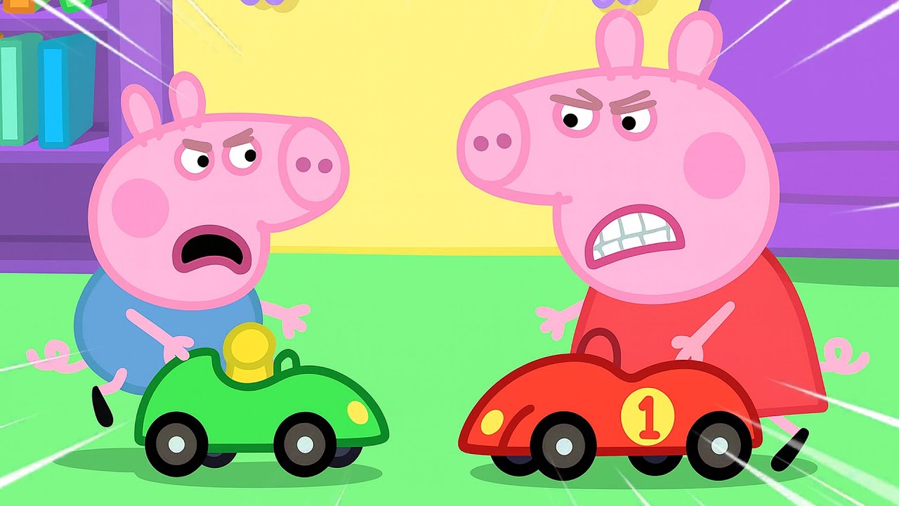 Toy Car Race Battle 🚗💥🏁 Peppa Takes on George — Who Wins? 🔥| Funny Peppa Pig Animation