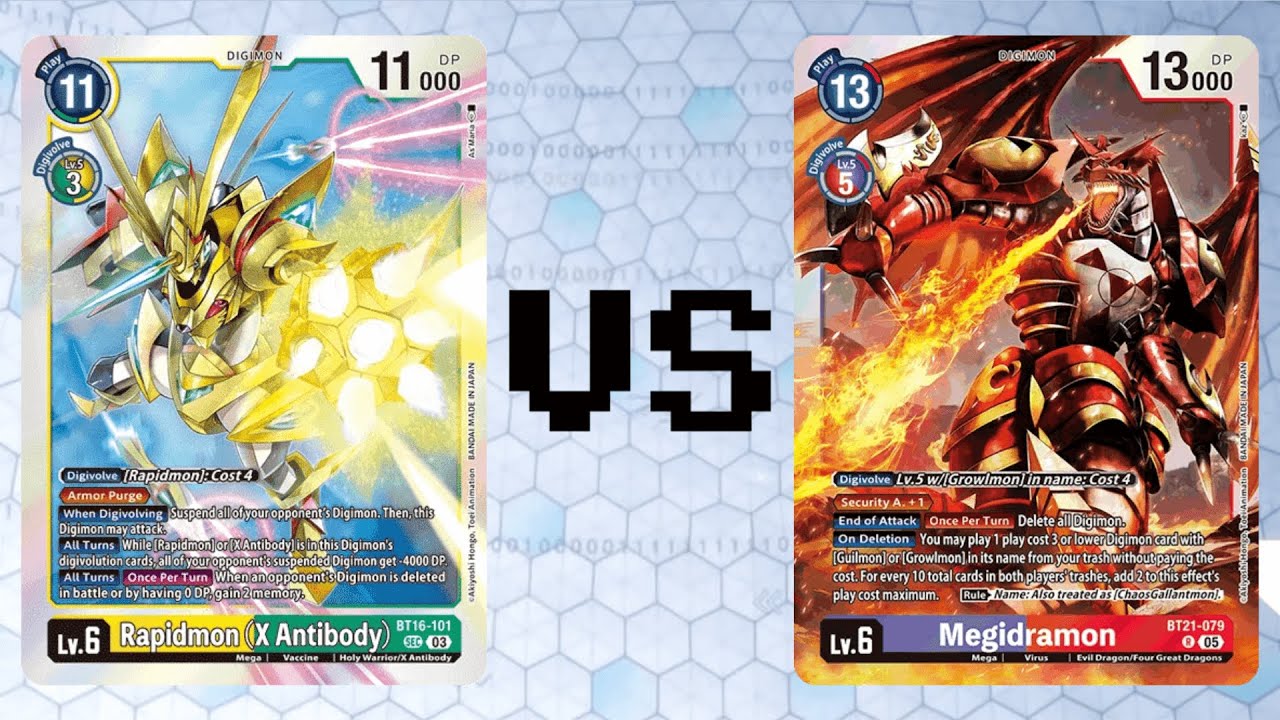 Rapidmon X Antibody vs Megidramon Round 2 | EX10 | Digimon Card Game