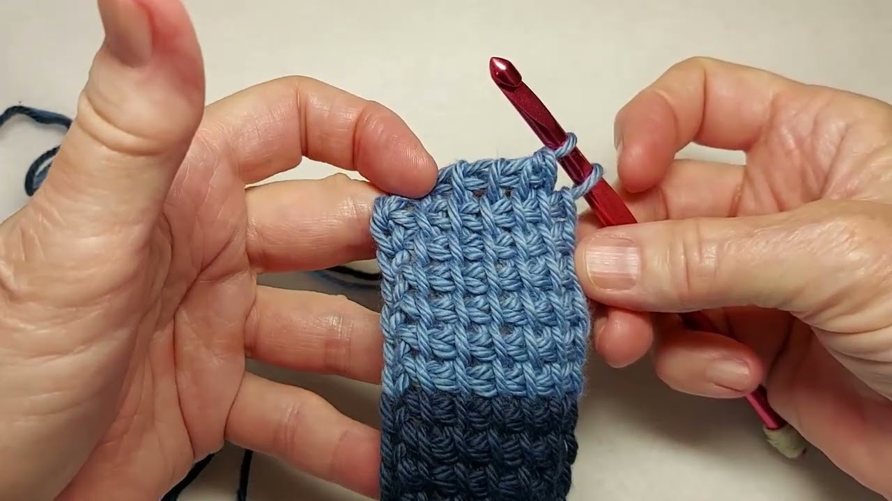 Tunisian Crochet Buffalo Check Gingham 12 inch Square by Cheryl Dee Floyd