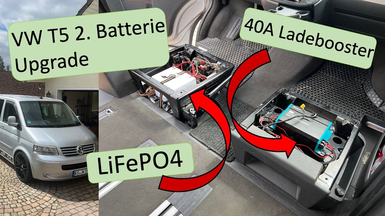 VW T5 LiFePO4 2. Batterie Upgrade + 40A Ladebooster / How To