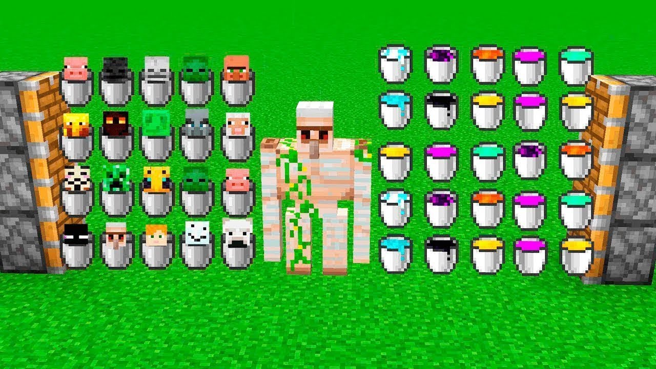 all mobs buckets + iron golem + all new buckets = ???x