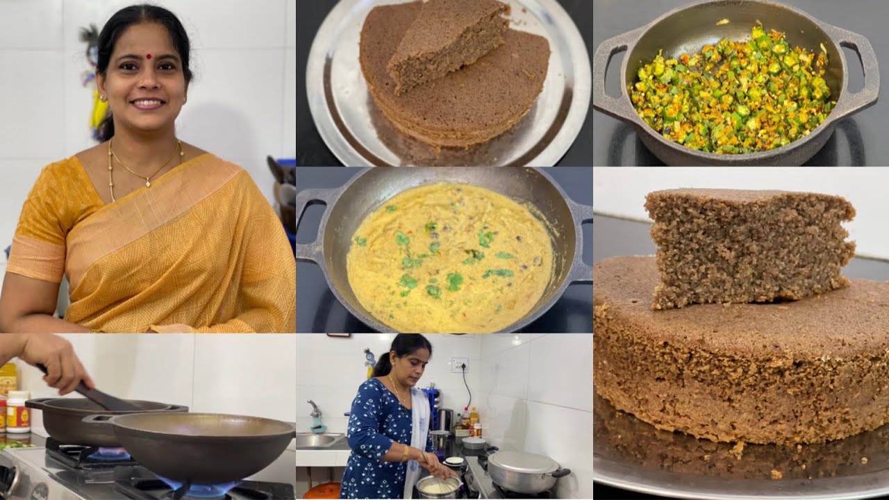 Cooking Vlog | Eggless Coco Cake | Black Channa kuzhambu | Vendaikkai Curry