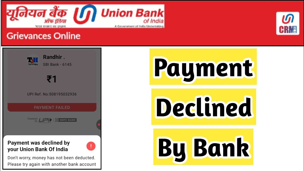 Payment Was Declined By Your Bank  Error | VAICHAK INFO #vaichakinfo #ubi #error