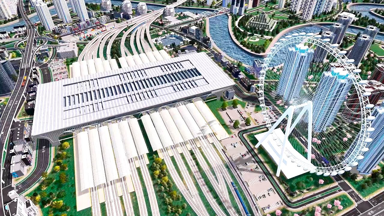 Ferris Wheel and Train Station | CIties Skylines
