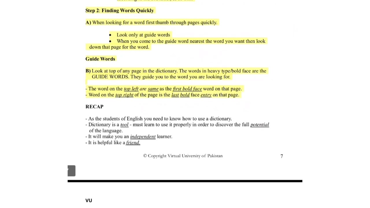 Eng101 lecture no.1 and 2| Short lecture| Highlighted handout