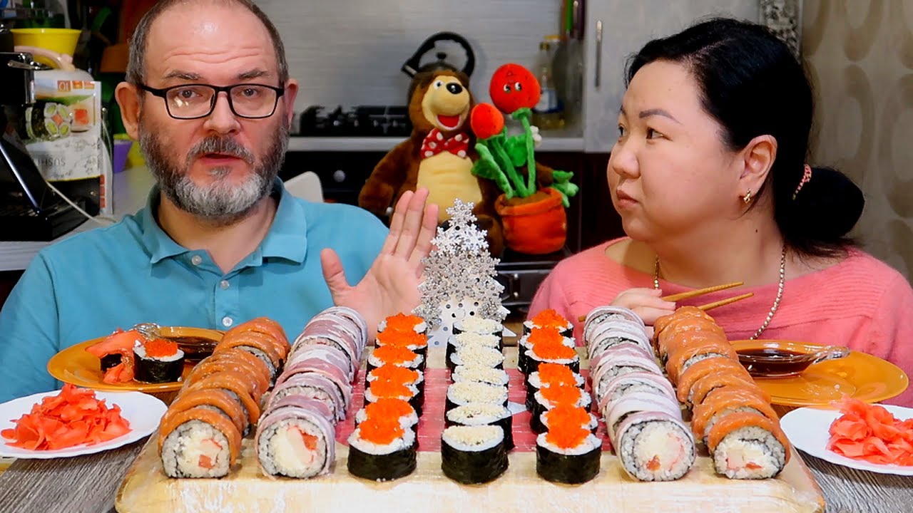 Мукбанг Роллы / А что мы хотели бы дать попробовать своим родителям? / Mukbang