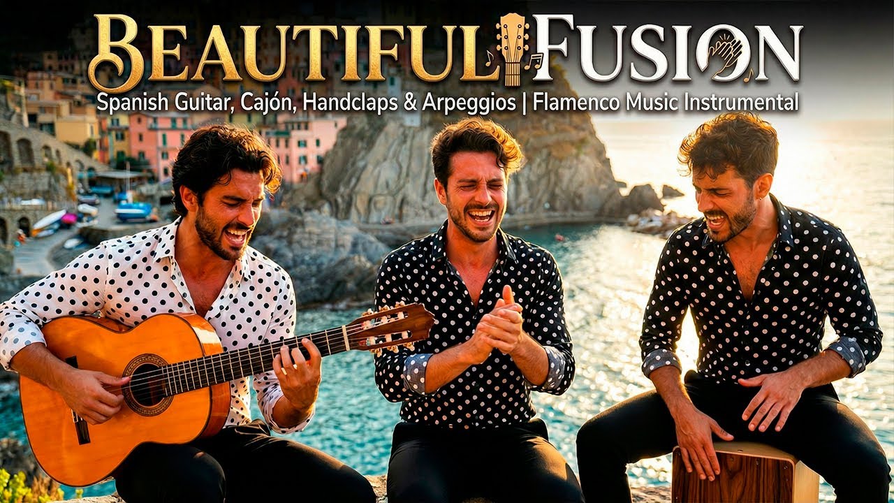 BEAUTIFUL FUSION Spanish Guitar, Cajón, Strumming, HandClaps, Arpeggio | Flamenco Music Instrumental