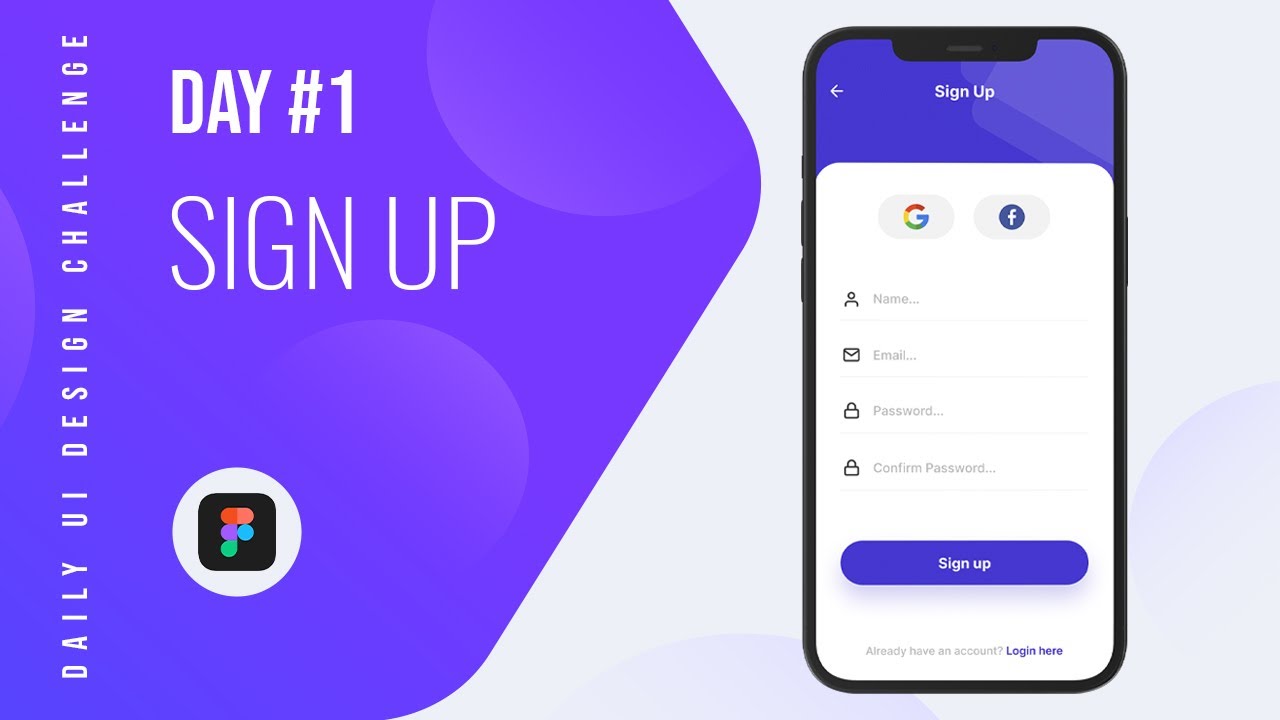 UI Design Challenge | Daily UI 001 | SignUp Design