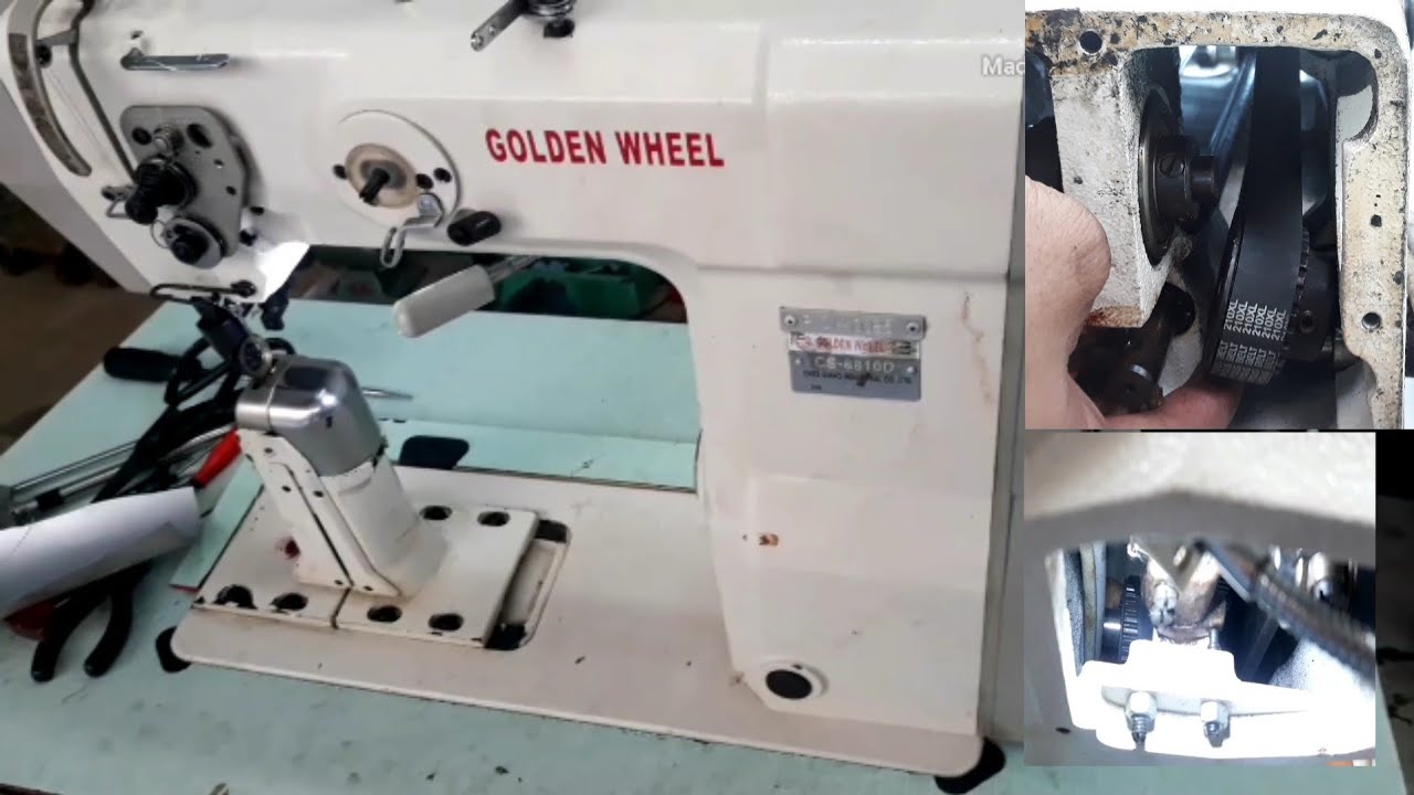 Sửa máy may trụ 1 kim(thay dây curoa dưới bên trong).
