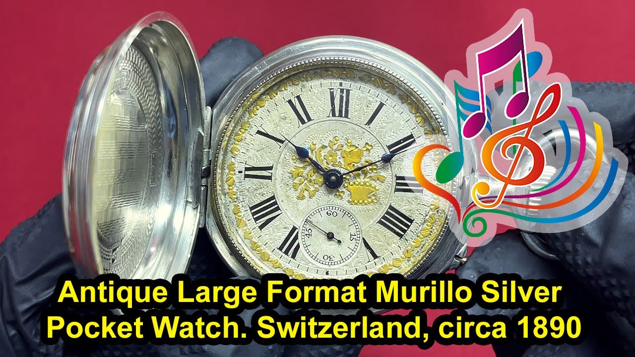 Antique Large Format Murillo Silver Pocket Watch  Switzerland, circa 1890 (BO-E-424)