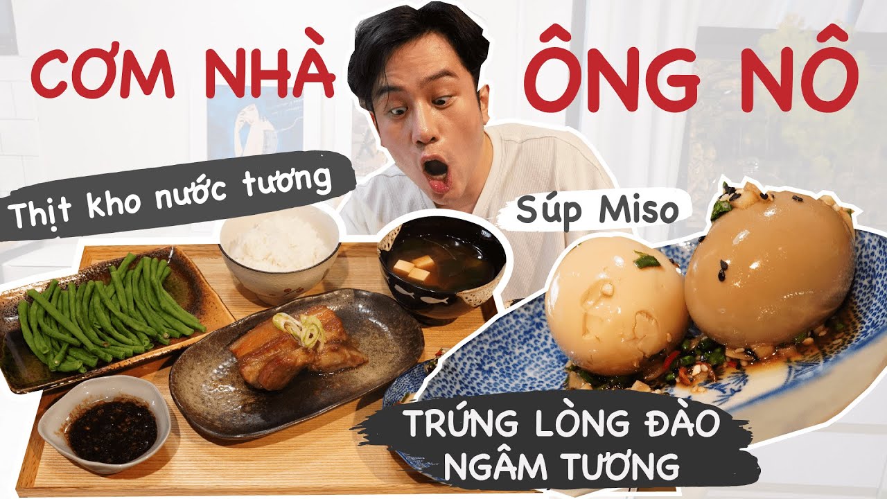 Làm thử TRỨNG NGÂM TƯƠNG - Cơm nhà kiểu Nhật cân bằng dinh dưỡng #Stayhome  &Cook #withme //Dinology