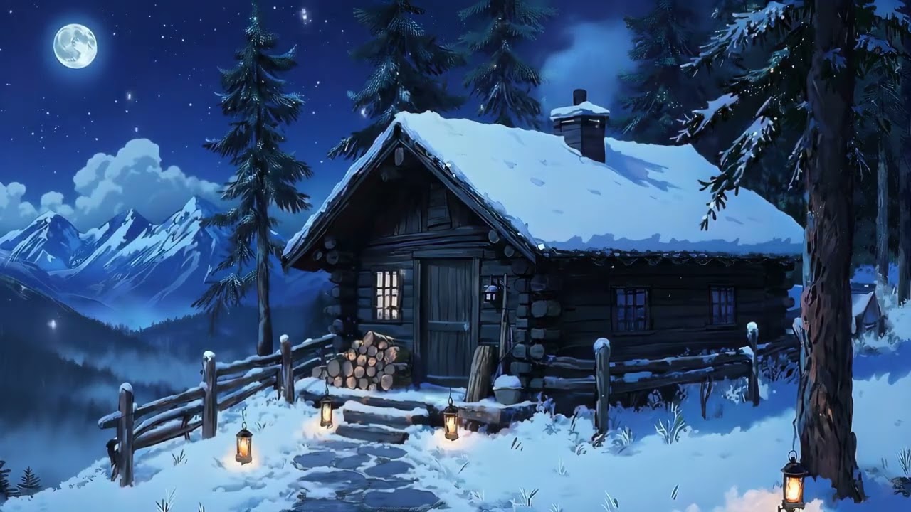 Night Focus 🌙 Cozy Winter Cabin | 2 Hours of Lo-Fi for Study, Work & Deep Focus