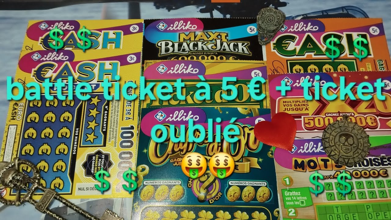 Grattage FDJ battle des tickets &agrave; 5 &euro;🤑🤑 plus ticket oubli&eacute;😅😅