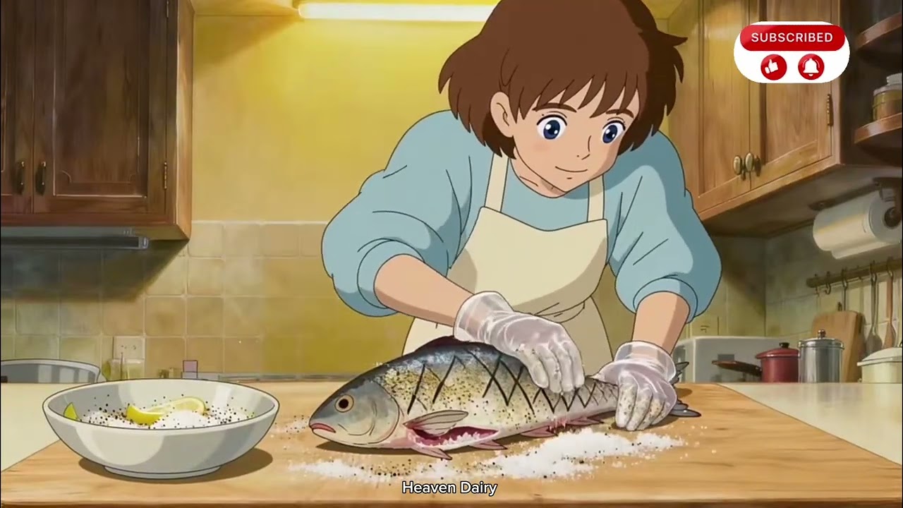 Rainy Day Fish Grill country side🌧️🐟 | Peaceful Anime  with Relaxing Rain Sounds #RainyDay #chilhood