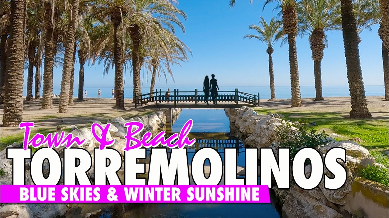 Torremolinos town & beachfront walk | Winter sun Costa del Sol | Spain virtual tour