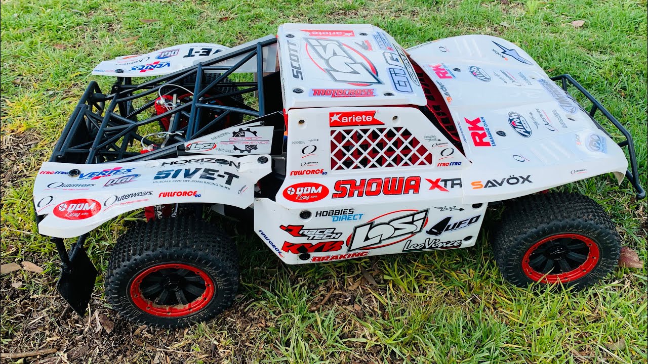 1/5 Scale Losi 5ive T 2.0 Hobbywing Max4 560Kv Brushless Motor 12S-122kmh on grass!
