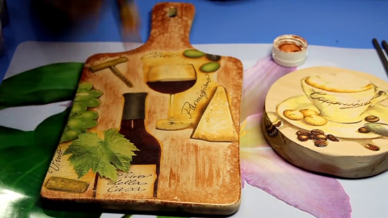 Декупаж мастер-класс. Декупаж по дереву для кухни.