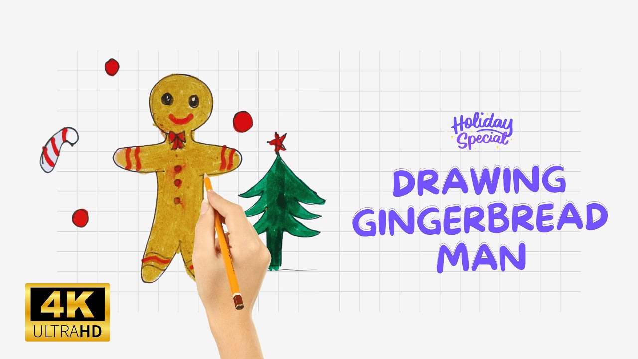 How to Draw a Gingerbread Man | Easy Christmas Art for Kids!