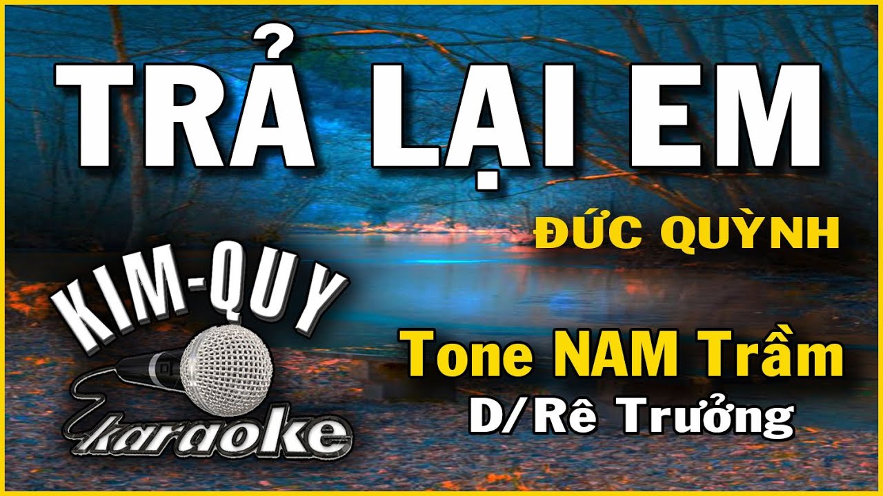 TRẢ LẠI EM ( Đức Quỳnh ) - KARAOKE - Tone NAM Trầm ( D/Rê Trưởng )