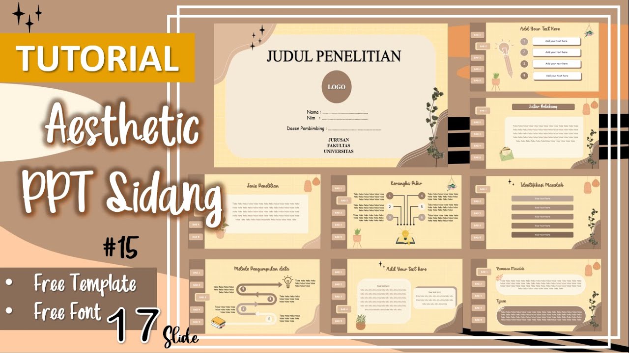 Membuat PPT Sidang Skripsi Aesthetic #15 | PPT Sempro | Template ppt sidang aesthetic