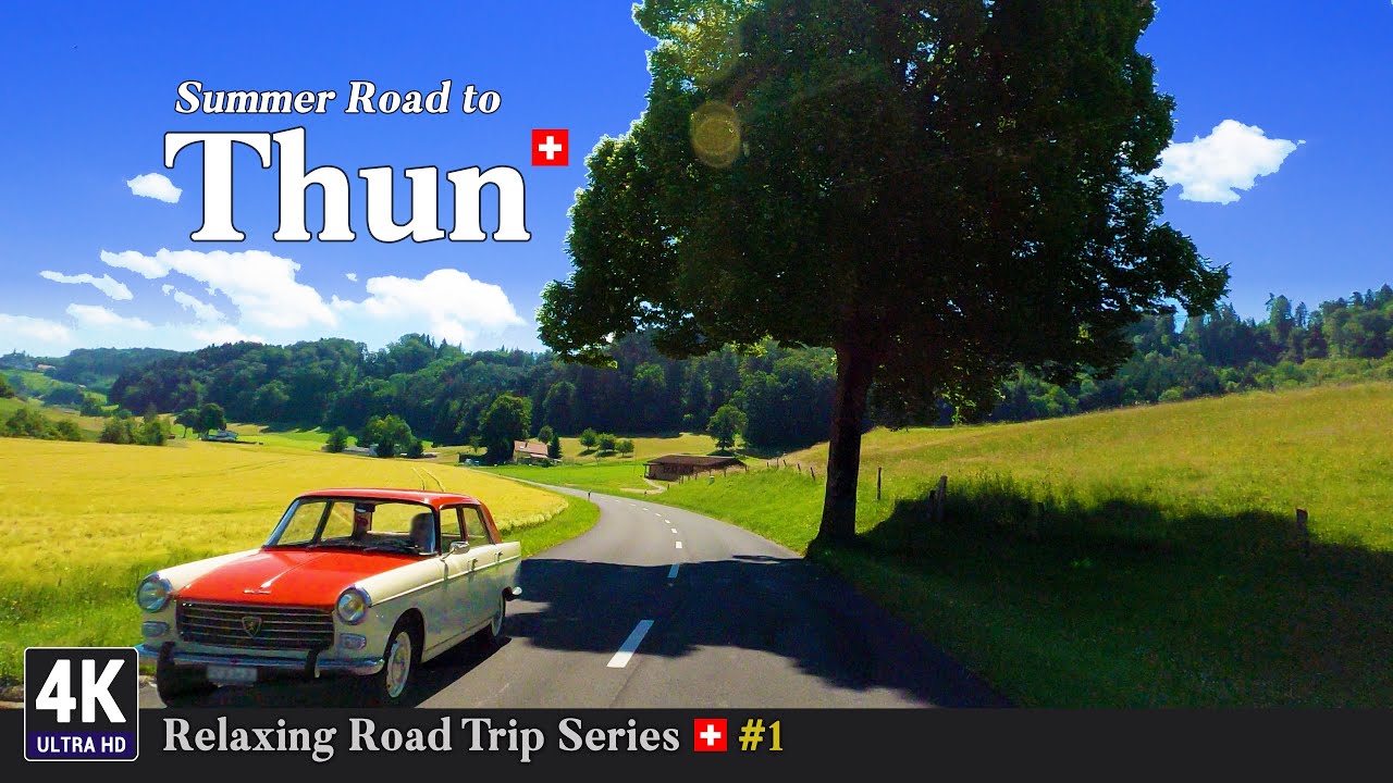 Relaxing Road Trip Series in Switzerland 🇨🇭 Ep#1 - Panoramic Drive From Fribourg to Thun in Bern