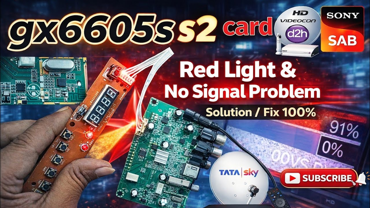 Gx6605s S2 card red lite & No signal problem 