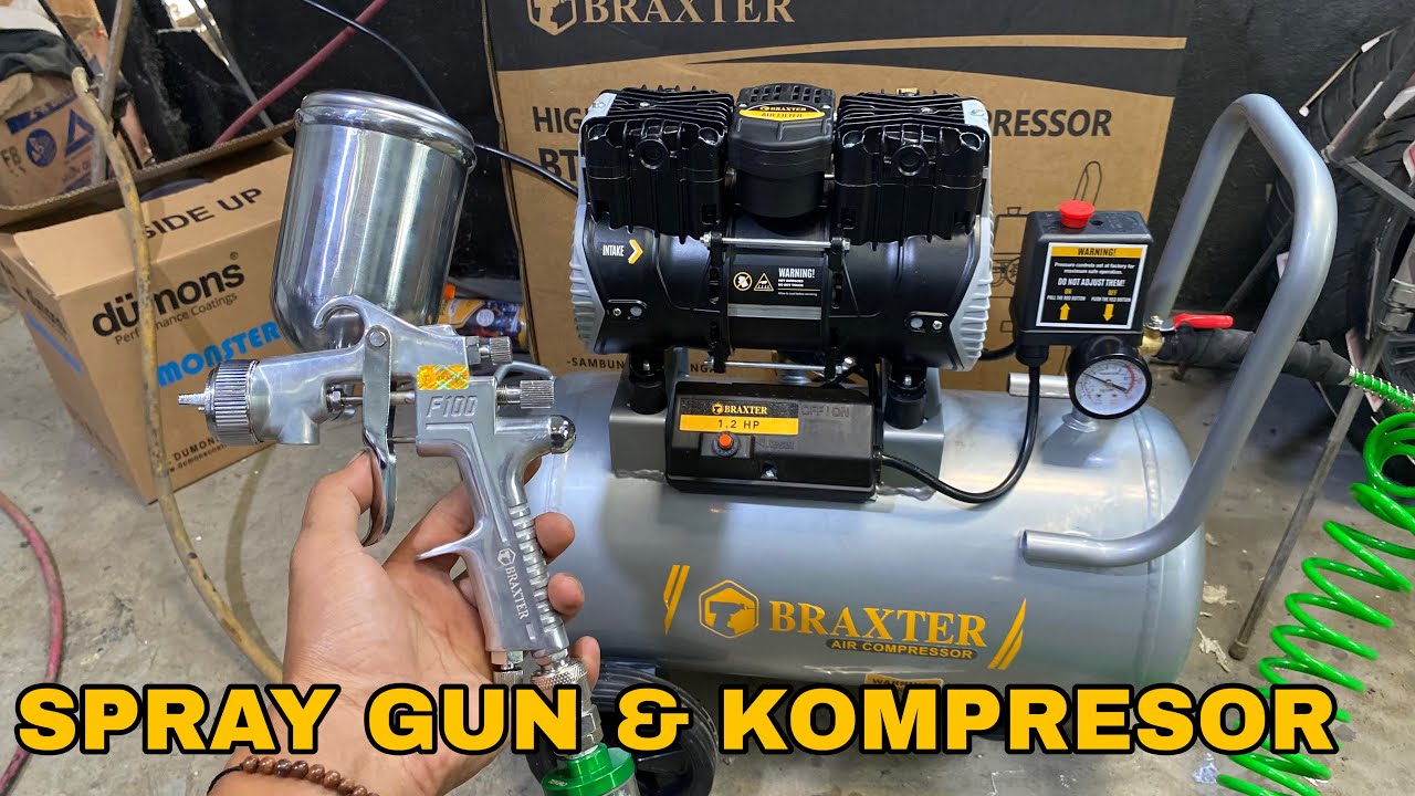 PAS UNTUK DI PEMULA ,, REVIEW SPRAY GUN DAN KOMPRESOR BRAXTER