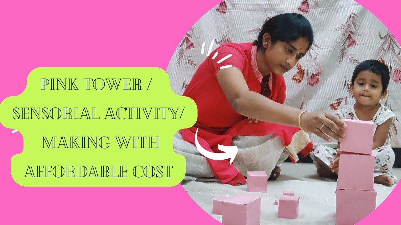 Pink tower/ Making of pink tower cubes/ Montessori Sensorial activity