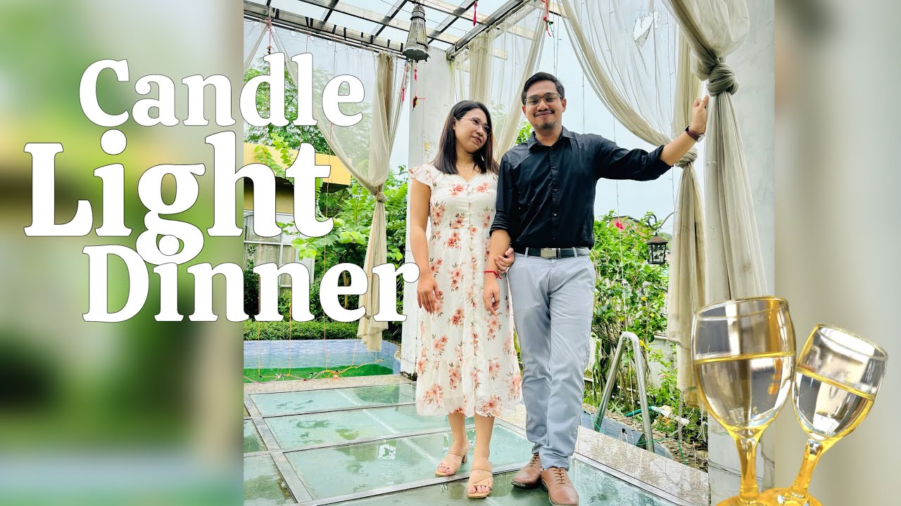 Candle light dinner #romantic #restaurantstyle #lifestyle #food 🥘 🍱 🍷 #tripuricouple #Home #husband