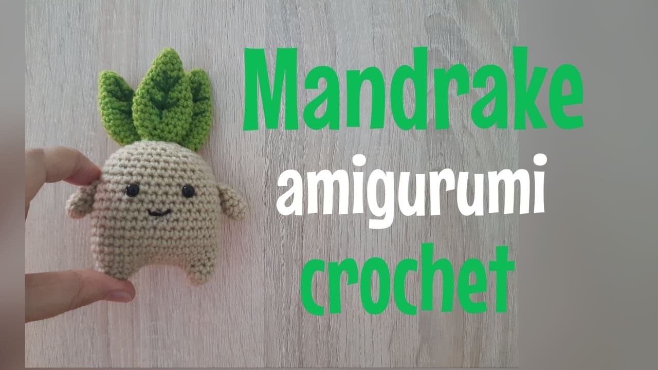 EP.222 สอนถักตุ๊กตาแมนเดรก /How to crochet mandrake amigurumi ./Free pattern./Mandrake  keychain.