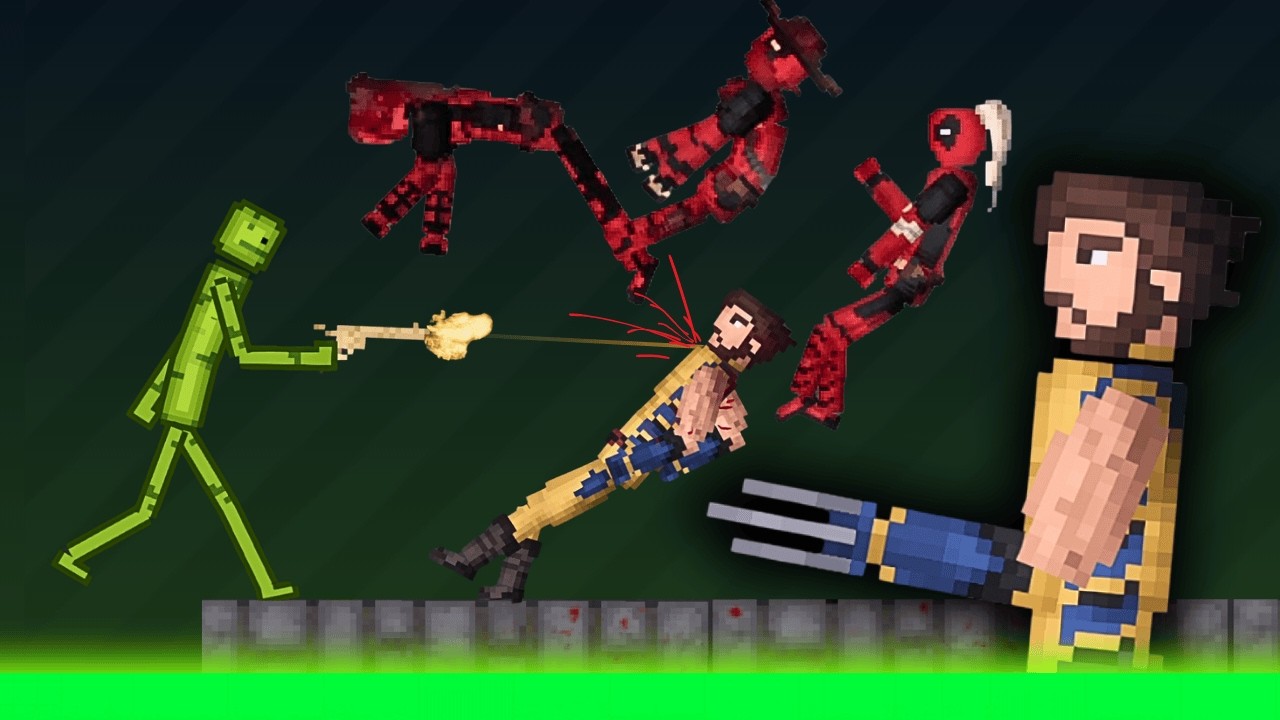 Melon VS Deadpool and Wolverine in People Playground ACID SEA!