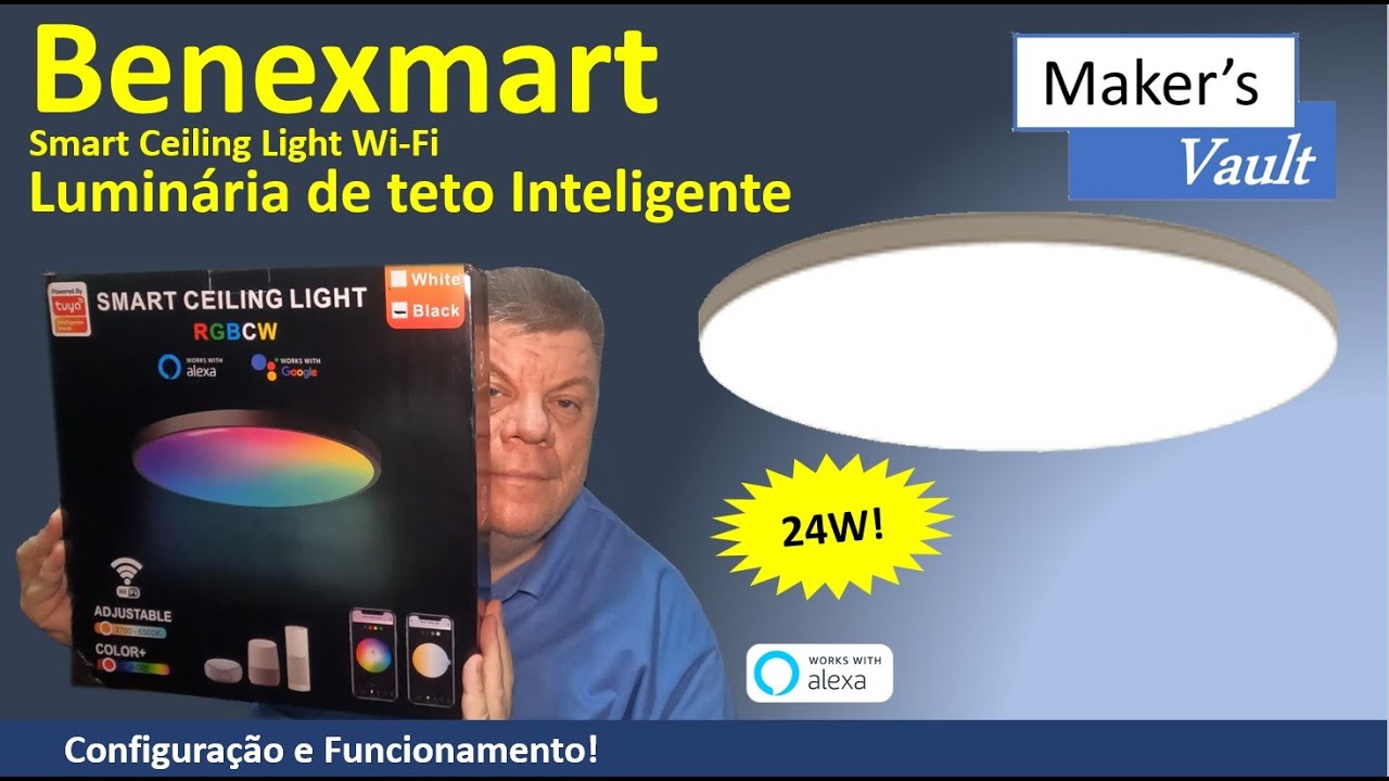 Benexmart / Zemismart Luminária de Teto Inteligente RGBCW com 24W! Configuração e Funcionamento!