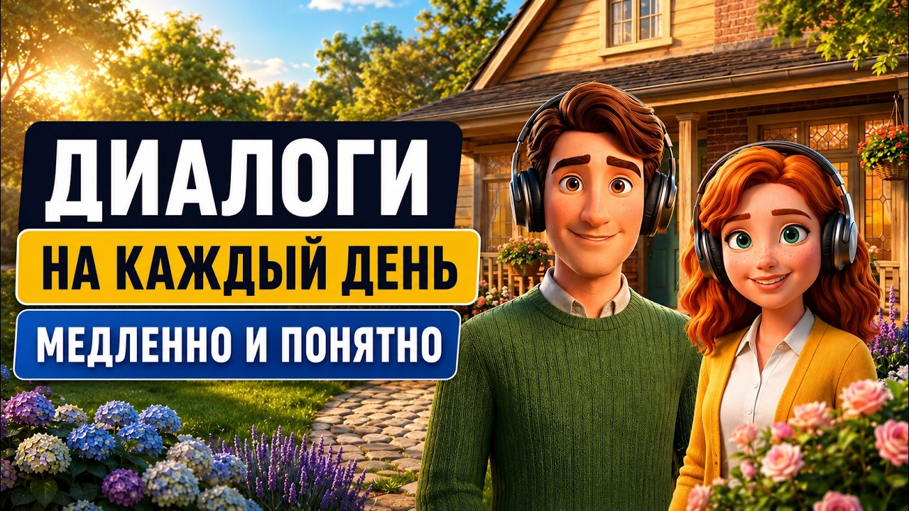 Английский на слух: Диалоги для повседневной речи с медленной озвучкой
