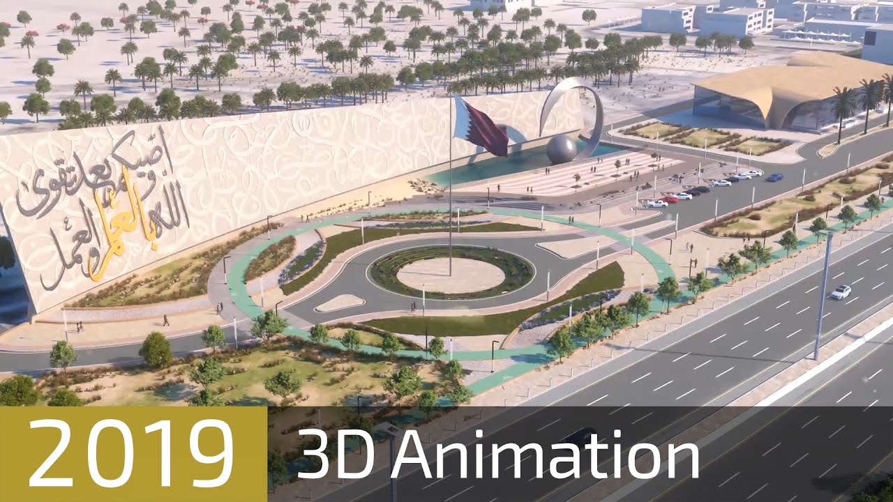 Doha Airport Road Beautification | 3D Animation