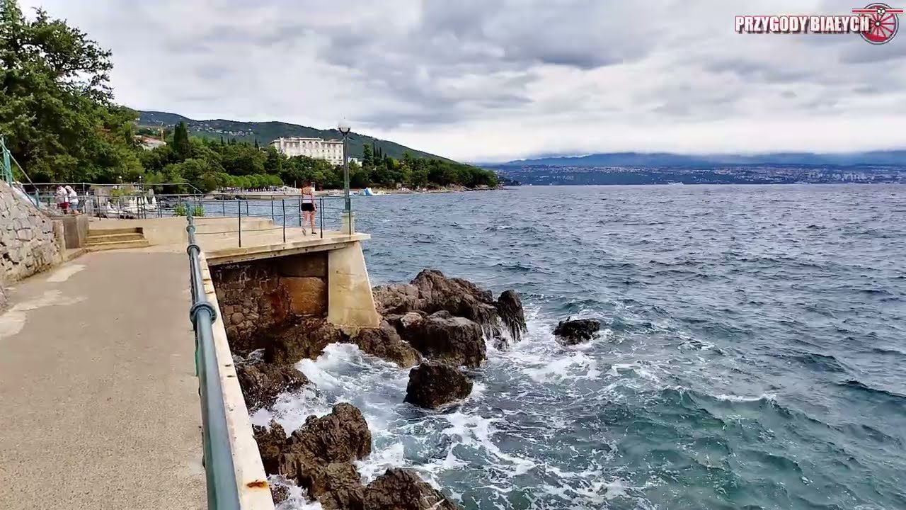(21) CHORWACJA, LOVRAN - stare miasto, marina, Promenada Lungomare Lovran - Opatija, część 1,
