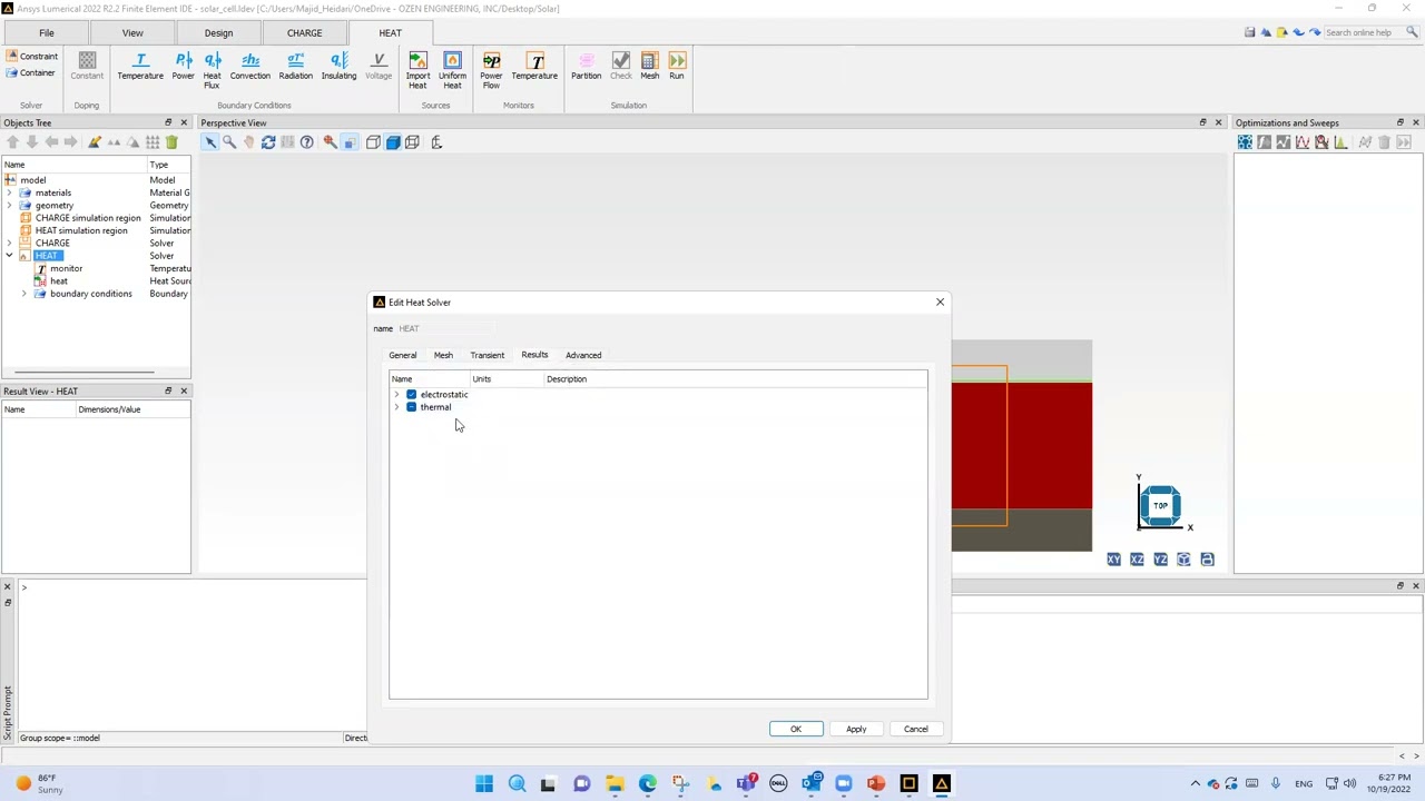 Solar cells simulation using Lumerical tools (Part3- Lumerical Heat)