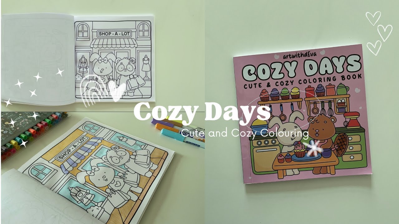 Cozy Days Colouring Book 📚Cute and Cozy Colouring Book | Relaxing Colouring
