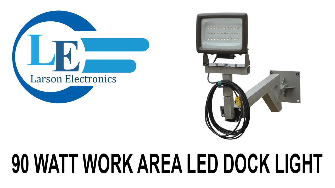 90 Watt Work Area LED Dock Light - 3.5' to 6' Adjustable Pivoting Arm - 5000 Lumens - 120-277V AC