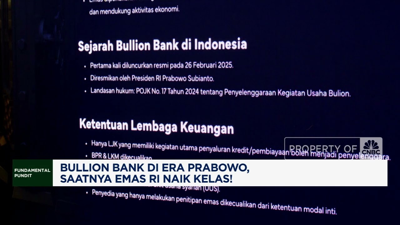 Bullion Bank di Era Prabowo, Saatnya Emas RI Naik Kelas!