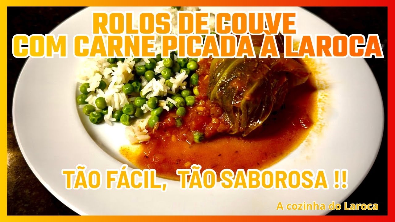 Rolos de couve com carne picada à Laroca, receita fácil, deliciosa #pratosdecarne#receitadecarne