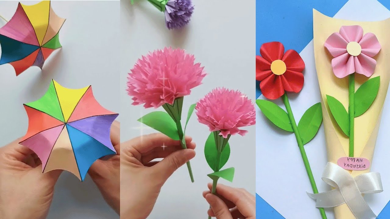 5 idear Easy Paper Crafts || How To make Flower || PQ Crafts 