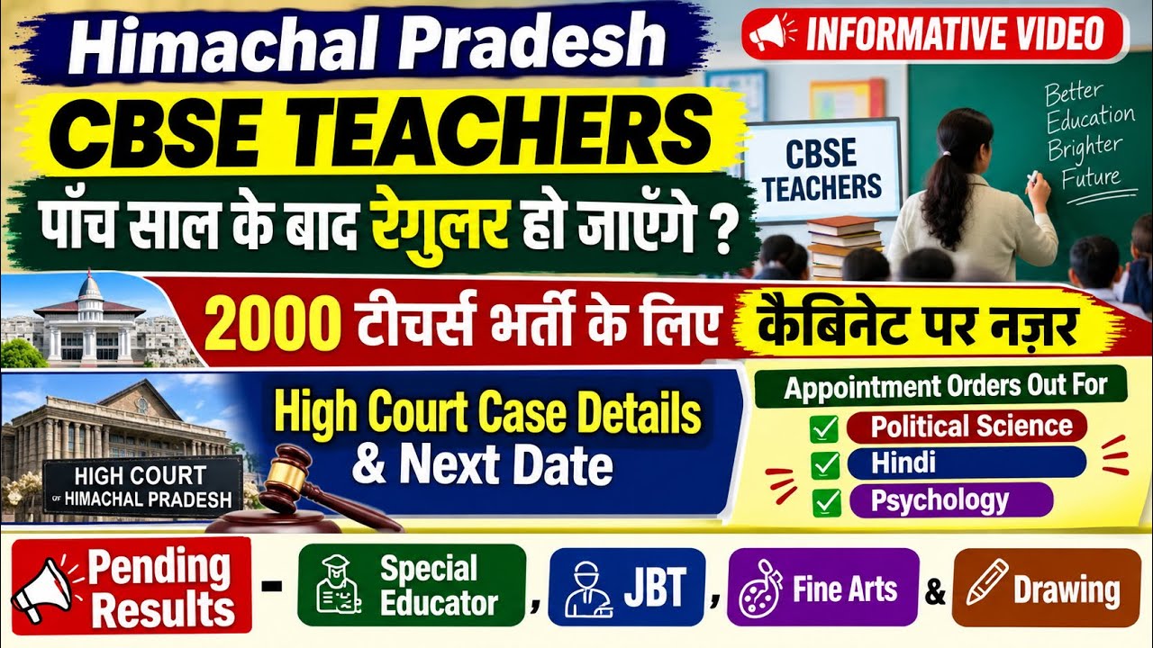 H.P CBSE Teachers Regular होंगे ?? || Upcoming 2000 Vacancy || High Court Case Update ||