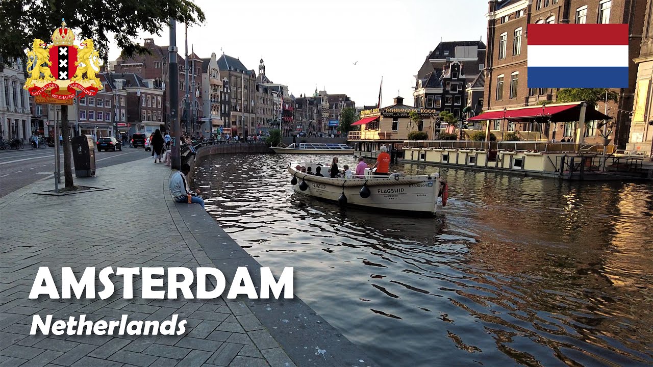 Amsterdam, Netherlands. A walk along the Rokin. 4K