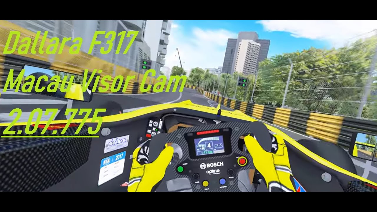 Formula 3 - Dallara F317 HelmetCam OnBoard Macau Grand Prix Lap Record [WR] |2.07.775| Assetto Corsa