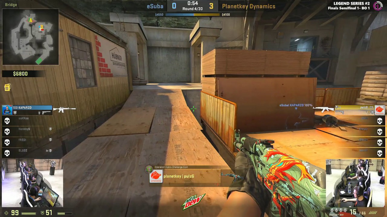 pulzG 1v5 clutch ACE with 1G vs eSuba